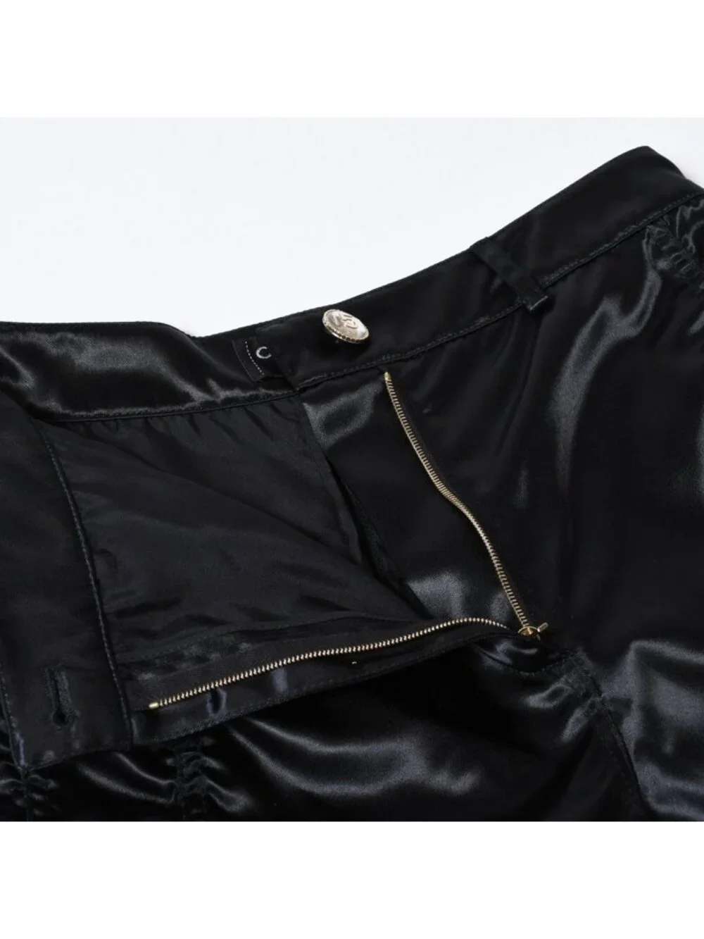 Chanel Shorts No 5 Button CC Logo Black Gathered 36
